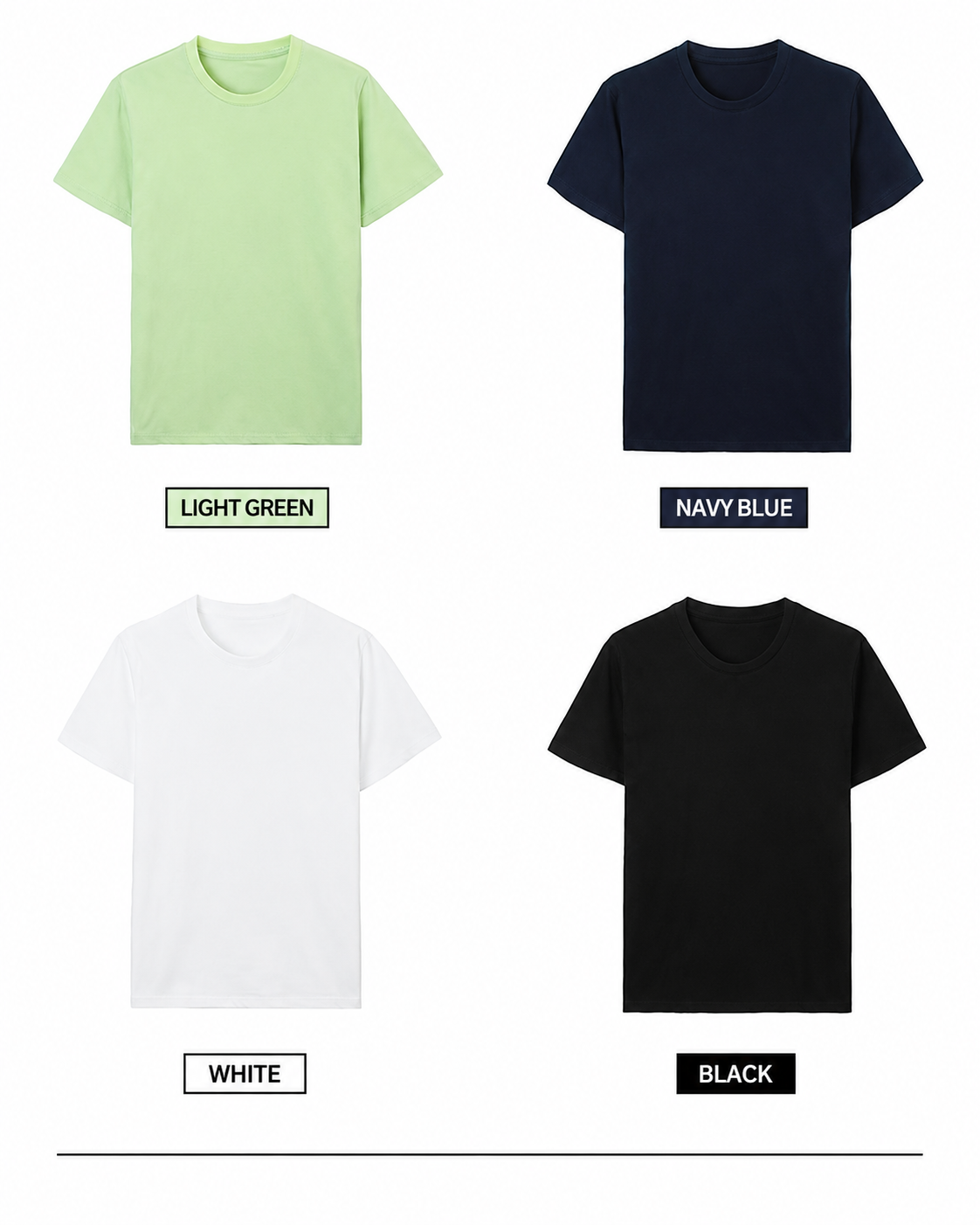 SUOYUE Summer Lightweight Outdoor Couples Solid-Color Breathable Cotton Short-Sleeve T-Shirt 25504BLACK-M